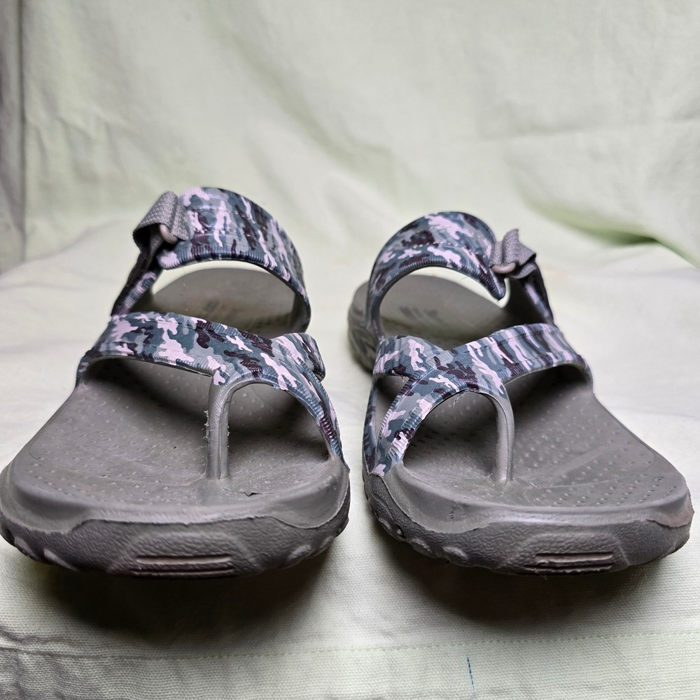 Skechers Outdoor‎ Lifestyle Women's Adjustable Camo Thong Sandals Gray - Picture 5 of 6